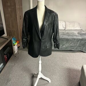 Women's Faux-Leather Blazer